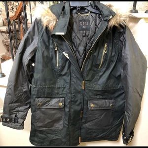 Fur-trimmed winter coat